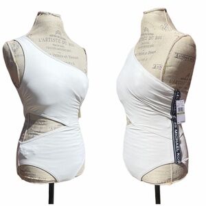 NWT Michael Kors White Asymmetric Swimsuit